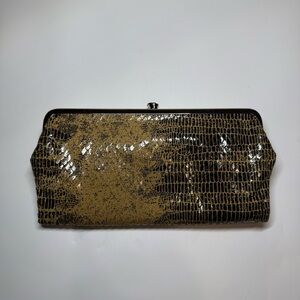 Hobo Lauren Clutch Wallet Snakeskin Embossed